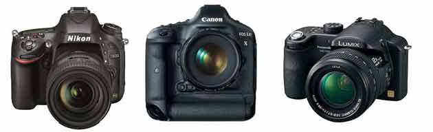 Nikon, Canon, and Panasonic Digital Cameras