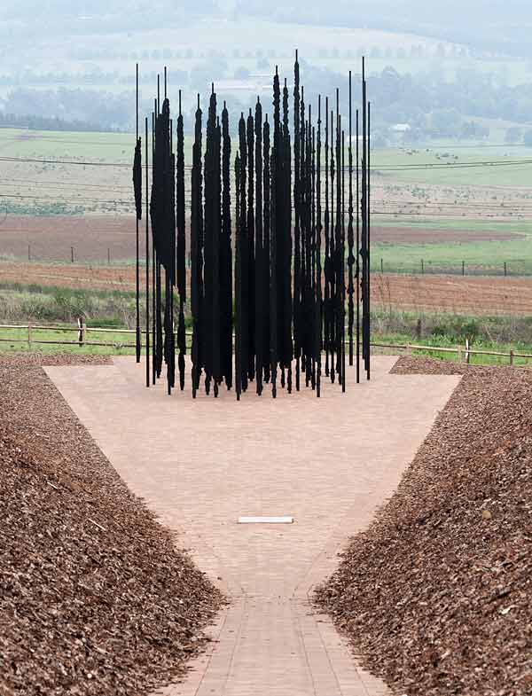Mandela sculpture before it comes into focus
