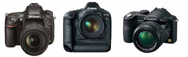 Nikon, Canon, and Panasonic Digital Cameras